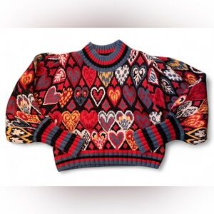Farm rio- women’s Colorful Heart Pattern Sweater